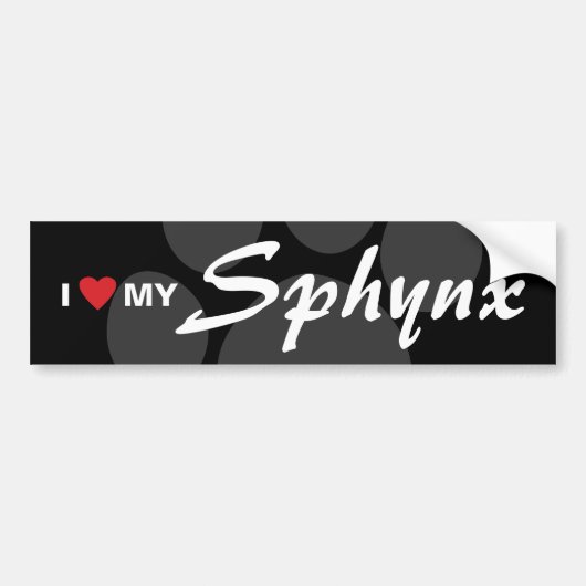 Ik hou van mijn Sphynx Bumpersticker (Voorkant)