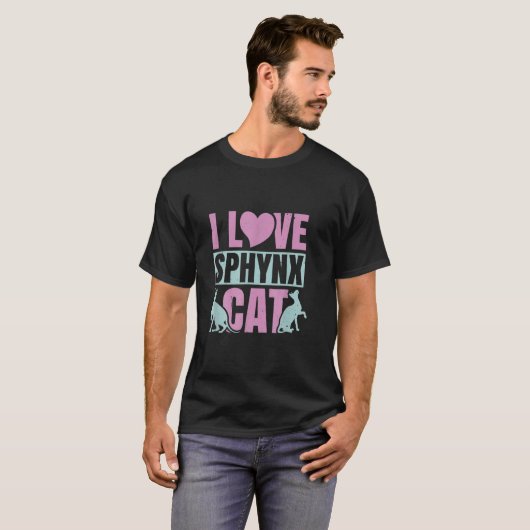 Ik hou van mijn Sphynx Kat Haarloze Kat Lover Mam  T-shirt (Voorkant volledig)