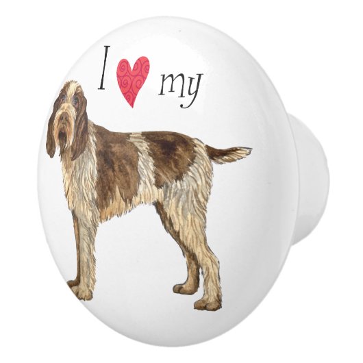 Ik hou van mijn Spinone Italiano Keramische Knop (Rechts)