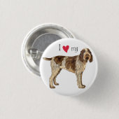 Ik hou van mijn Spinone Italiano Ronde Button 3,2 Cm (Voorkant /achterkant)