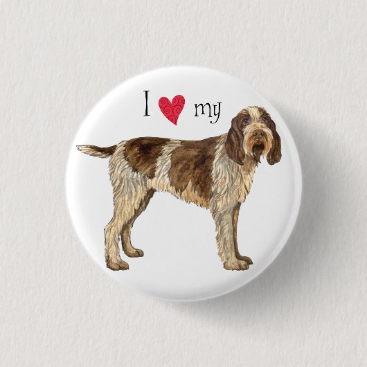 Ik hou van mijn Spinone Italiano Ronde Button 3,2 Cm (Voorkant)