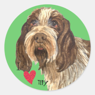 Ik hou van mijn Spinone Italiano Ronde Sticker