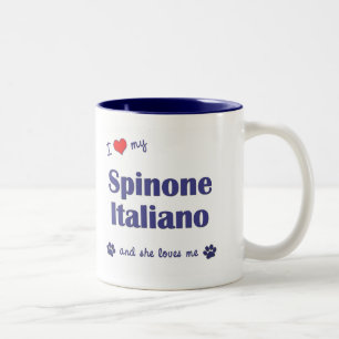 Ik hou van mijn Spinone Italiano (Vrouw Dog) Tweekleurige Koffiemok