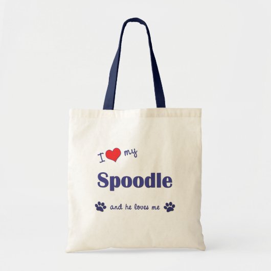 Ik hou van mijn spleet (mannelijke hond) tote bag (Voorkant)