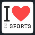 Ik hou van mijn sport vierkante sticker<br><div class="desc">Ik hou van sport,  voor gameliefhebbers</div>