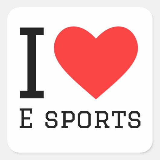Ik hou van mijn sport vierkante sticker (Voorkant)