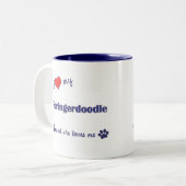 Ik hou van mijn Springerdoodle (Vrouw Dog) Tweekleurige Koffiemok (Voorkant links)