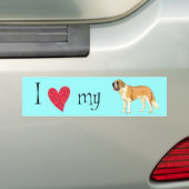 Ik hou van mijn St. Bernard Bumpersticker (Op auto)