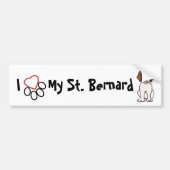 Ik hou van mijn St. Bernard Bumpersticker (Voorkant)