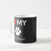 Ik hou van mijn St Bernard hond aangepaste tekst Koffiemok (Voorkant links)
