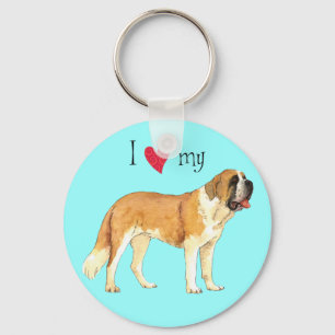 Ik hou van mijn St. Bernard Sleutelhanger