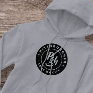 Ik hou van mijn stad Pittsburgh Pgh Yinzer Retro Hoodie