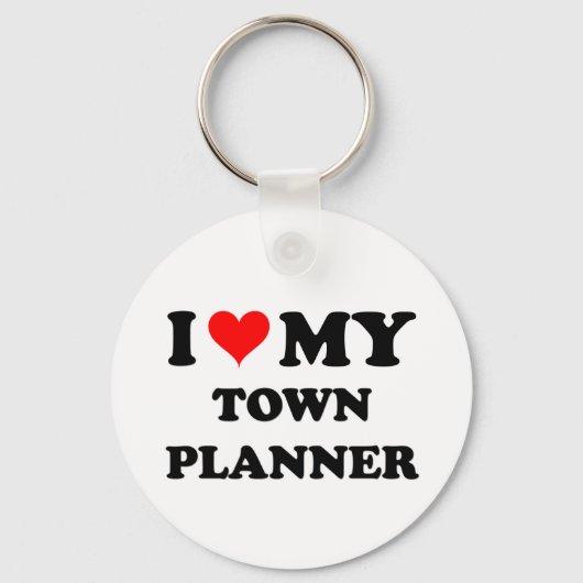 Ik hou van mijn stadsplanner sleutelhanger (Voorkant)