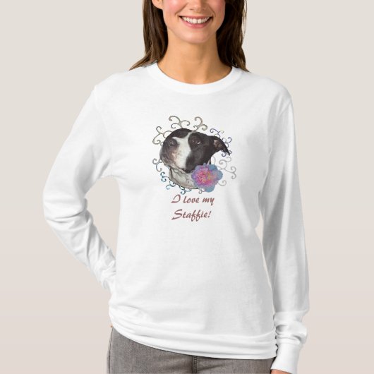 Ik hou van mijn Staffie! T-shirt (Voorkant)