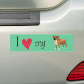 Ik hou van mijn Staffordshire Bull Terrier Bumpersticker (Op auto)