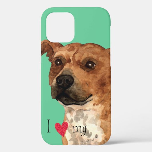 Ik hou van mijn Staffordshire Bull Terrier Case-Mate iPhone Case (Achterkant)