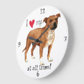 Ik hou van mijn Staffordshire Bull Terrier Grote Klok (Hoek)