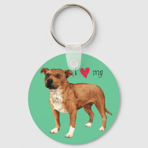 Ik hou van mijn Staffordshire Bull Terrier Sleutelhanger