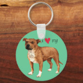 Ik hou van mijn Staffordshire Bull Terrier Sleutelhanger (Voorkant)