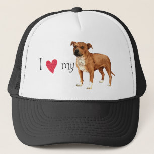 Ik hou van mijn Staffordshire Bull Terrier Trucker Pet