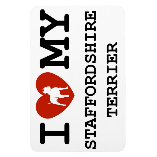 Ik hou van mijn Staffordshire terrier magneet (Verticaal)