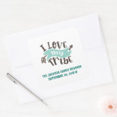  Ik hou van mijn stam Vierkante Sticker (Envelop)