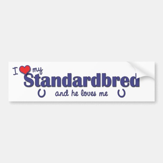 Ik hou van mijn standaard (mannelijk paard) bumpersticker (Voorkant)