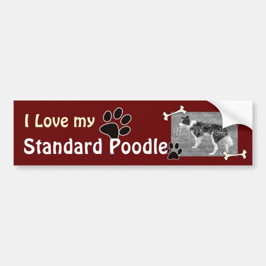 Ik hou van mijn standaard poedel Bumpersticker (Voorkant)