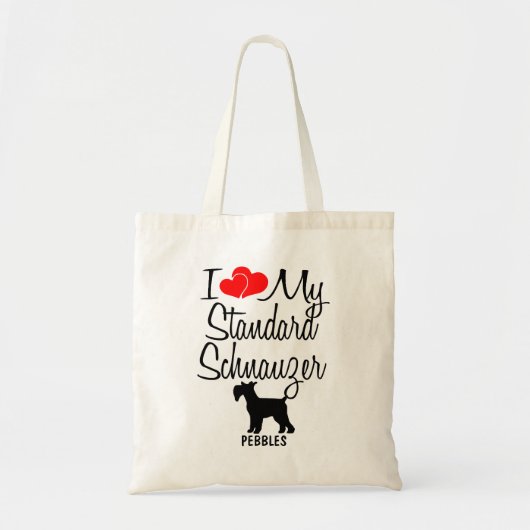 Ik hou van mijn standaard Schnauzer Dog Canvas tas (Voorkant)