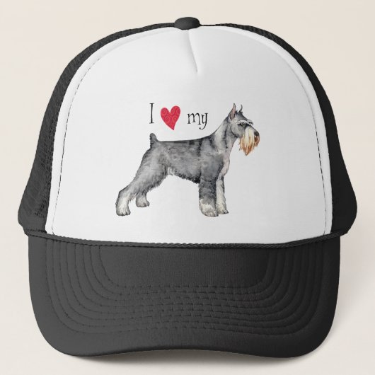 Ik hou van mijn standaard Schnauzer Trucker Pet (Voorkant)
