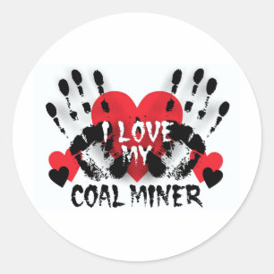IK HOU VAN MIJN STEENKOLENMIJNER RONDE STICKER