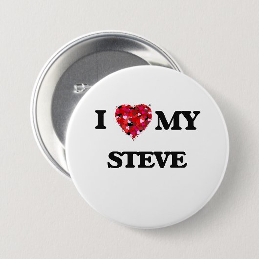 Ik hou van mijn Steve Ronde Button 7,6 Cm (Voorkant /achterkant)