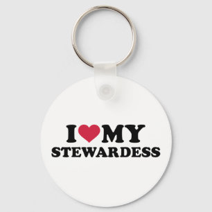 Ik hou van mijn stewardess sleutelhanger
