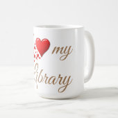 Ik hou van mijn Sticker in mijn bibliotheek Koffiemok (Voorkant rechts)