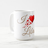 Ik hou van mijn Sticker in mijn bibliotheek Koffiemok (Voorkant links)