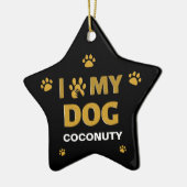 Ik hou van mijn stiefnaam poten personaliseren keramisch ornament (Links)