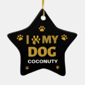 Ik hou van mijn stiefnaam poten personaliseren keramisch ornament (Achterkant)