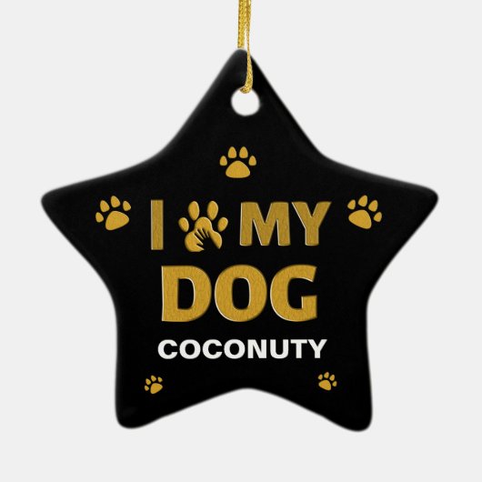 Ik hou van mijn stiefnaam poten personaliseren keramisch ornament (Achterkant)