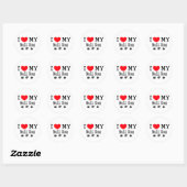 Ik hou van mijn stier hond! ronde sticker (Vel)