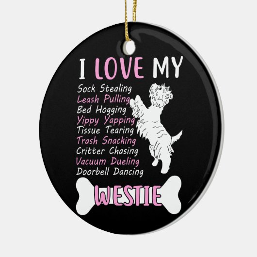 Ik hou van mijn stropdas keramisch ornament (Links)