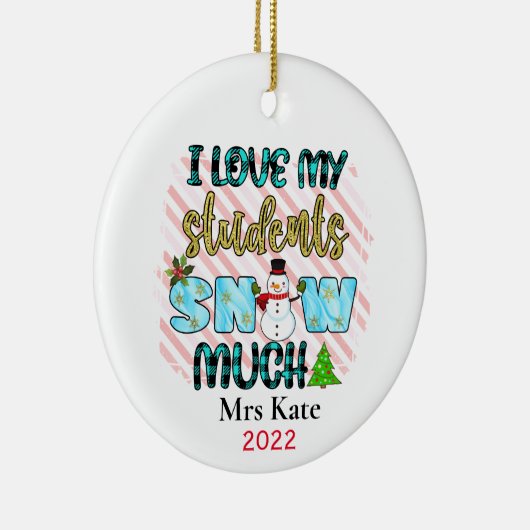 Ik hou van mijn studenten Kerstfeestdag doceren Keramisch Ornament (Rechts)