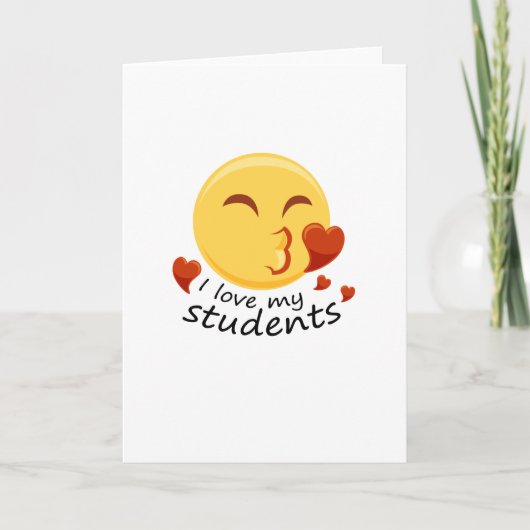 Ik hou van mijn studenten Leraar Emoji Grappig Kaart (Voorkant)