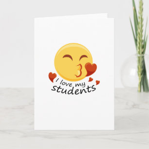 Ik hou van mijn studenten Leraar Emoji Grappig Kaart