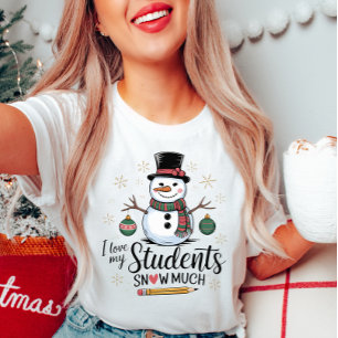 Ik hou van mijn studenten sneeuw veel T-shirt