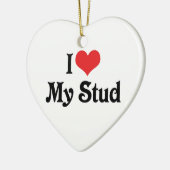 Ik hou van mijn studie keramisch ornament (Links)