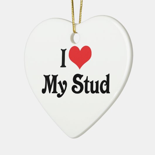 Ik hou van mijn studie keramisch ornament (Links)