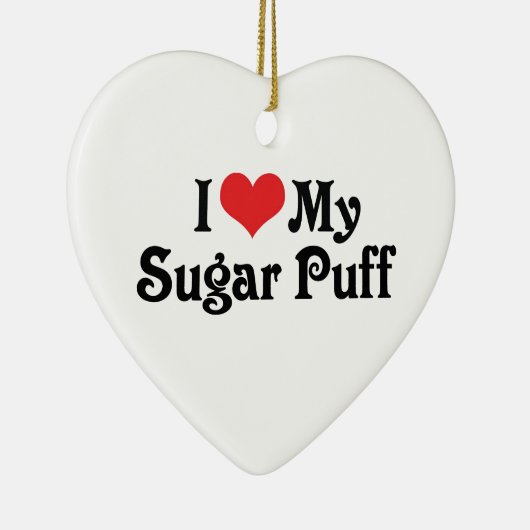 Ik hou van mijn Suar Puff Keramisch Ornament (Rechts)