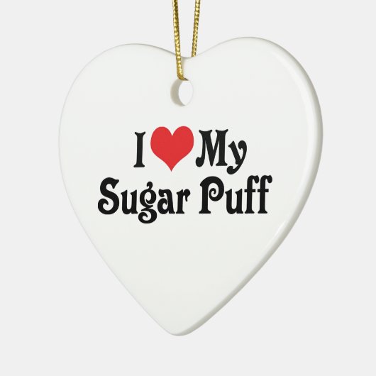 Ik hou van mijn Suar Puff Keramisch Ornament (Links)