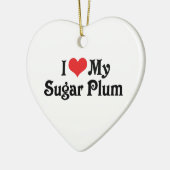 Ik hou van mijn Sugar Plum Keramisch Ornament (Links)