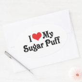 Ik hou van mijn Sugar Puff Ovale Sticker (Envelop)